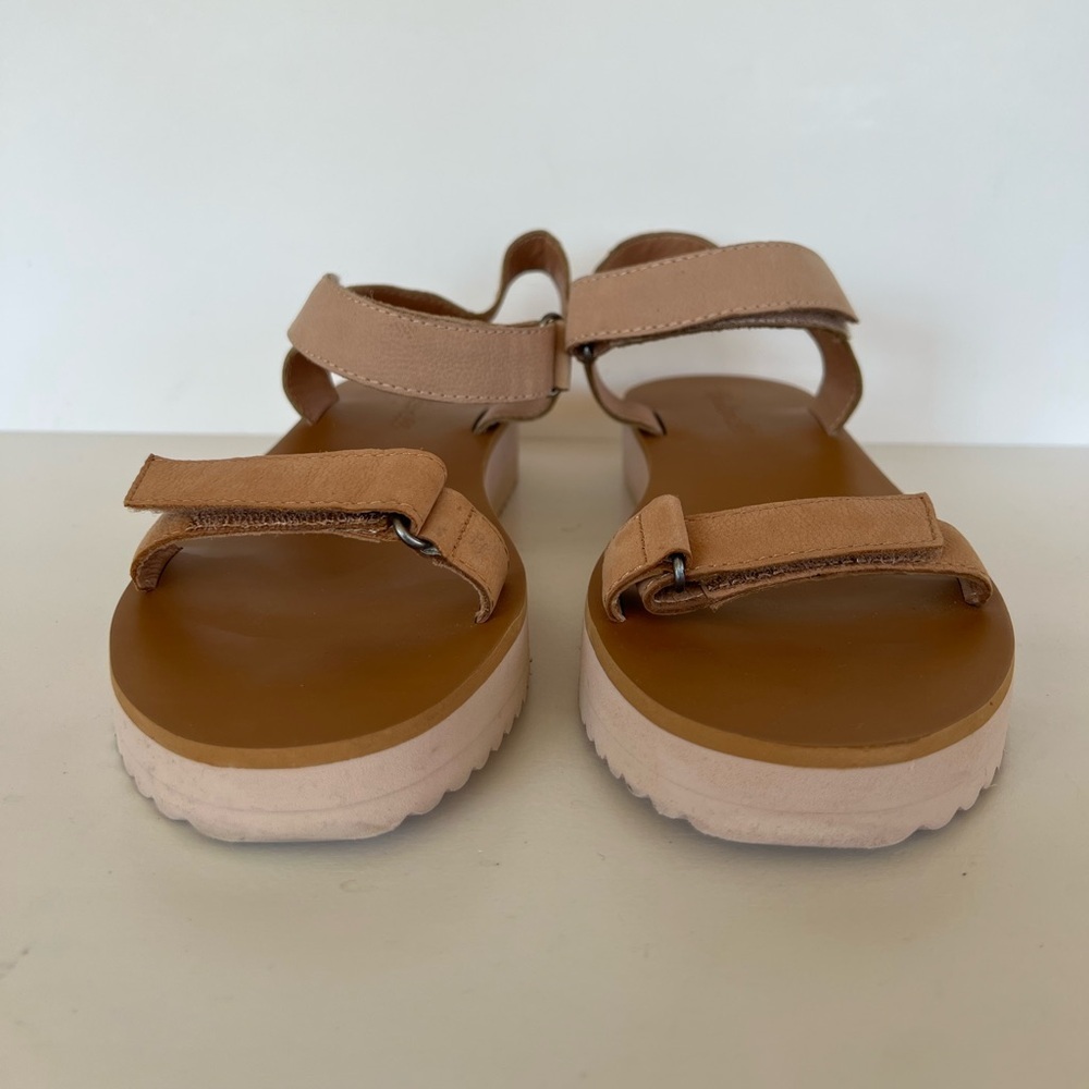 Madewell The Maggie Leather Strap Platform Sandals Colorblock Sandstone Tan, 8.5 - Picture 5 of 12